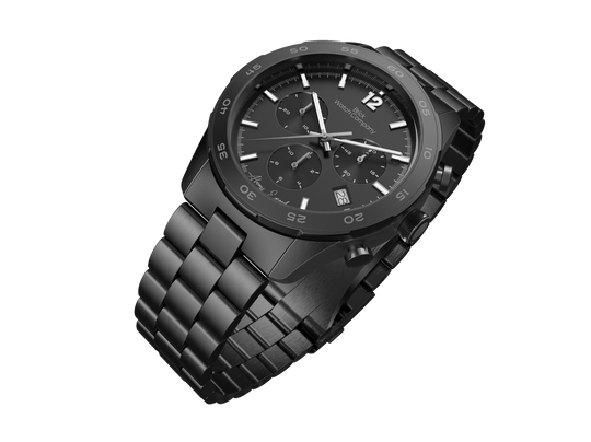 Chrono-Diver - Black Case, Black Dial, White Lumi Numbers – Brick