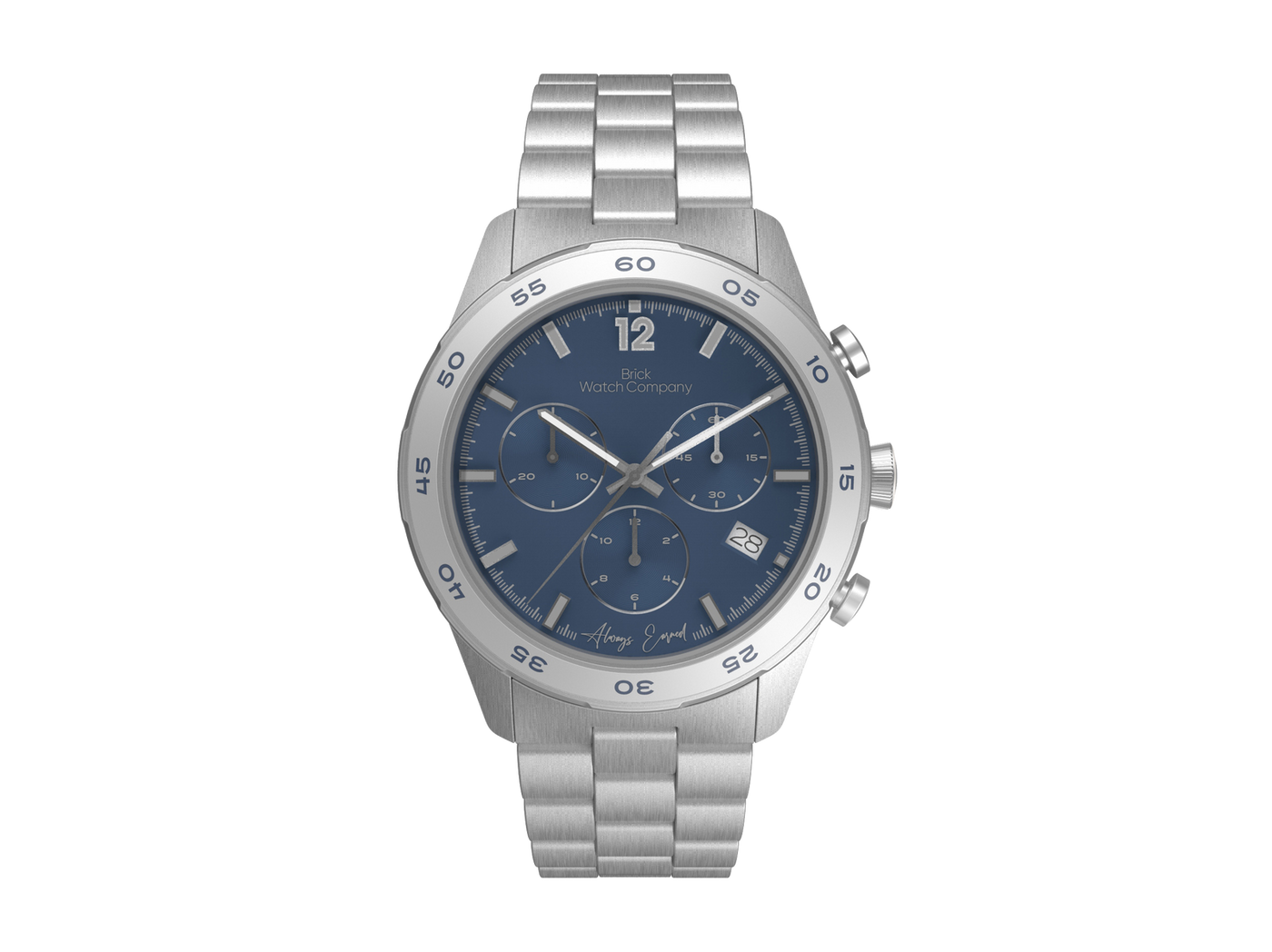 Chrono-Diver - Silver Case, Navy Dial, Gray Lumi Numbers