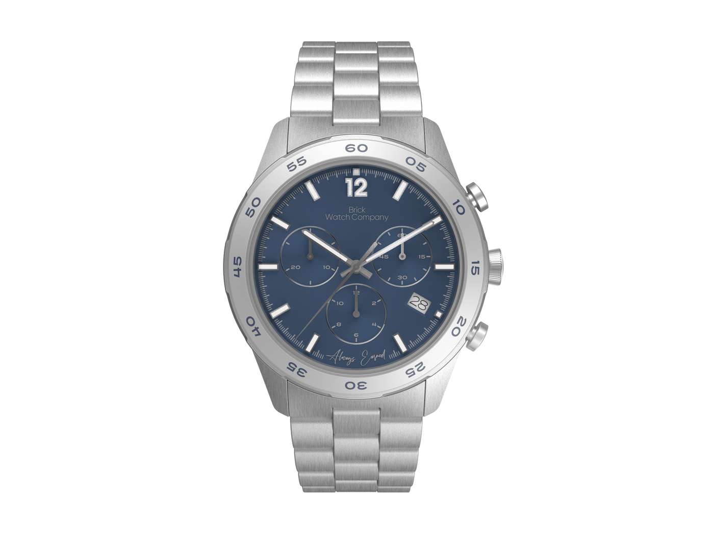 Chrono-Diver - Silver Case, Navy Dial, White Lumi Numbers