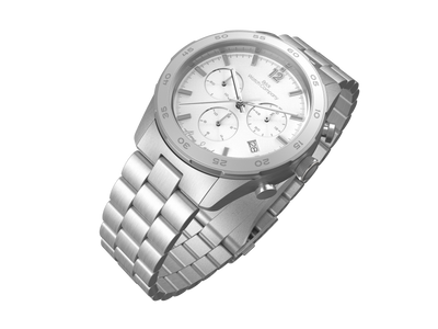 Chrono-Diver - Silver Case, White Dial, Gray Lumi Numbers