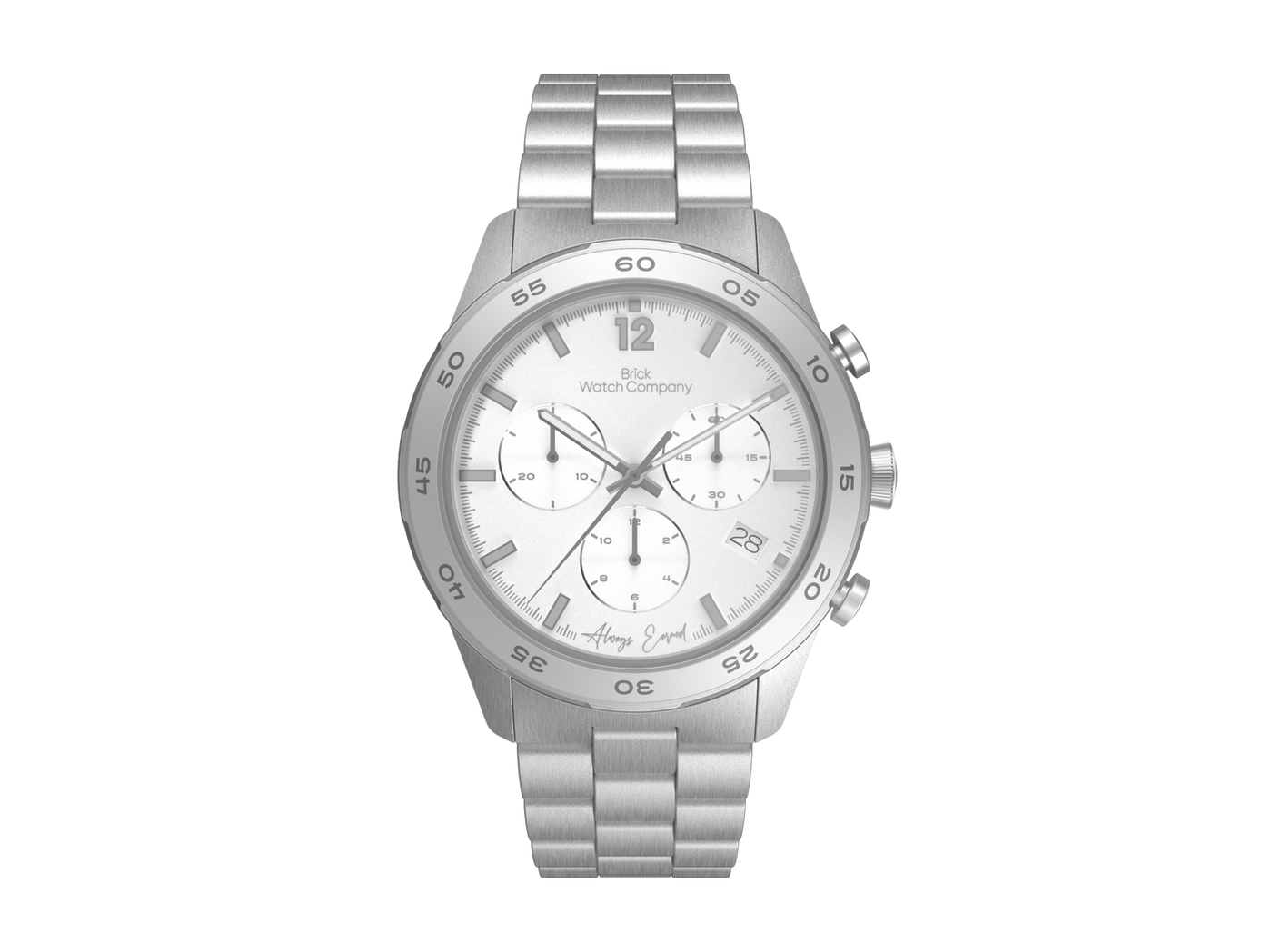 Chrono-Diver - Silver Case, White Dial, Gray Lumi Numbers