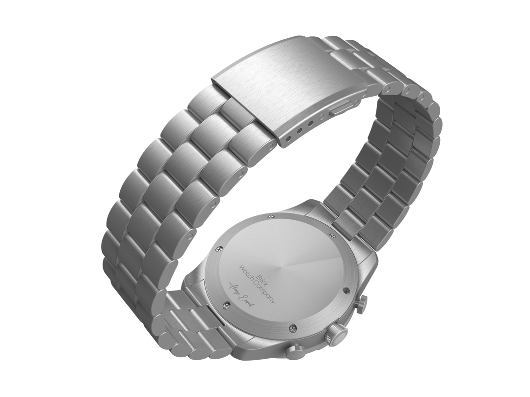 Chrono-Diver - Silver Case, White Dial, White Lumi Numbers – Brick