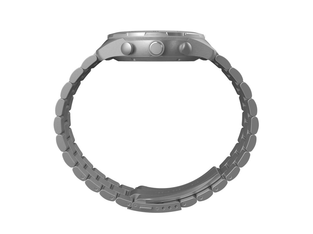 Chrono-Diver - Silver Case, White Dial, White Lumi Numbers – Brick