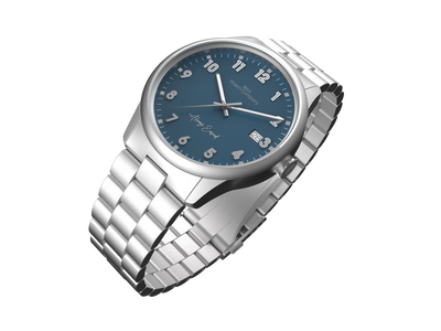 Classic - Silver Case, Navy Dial, Gray Lumi Numbers