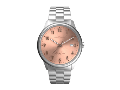 Classic - Silver Case, Rose Dial, Brown Numbers