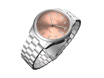 Classic - Silver Case, Rose Dial, Gray Lumi Numbers