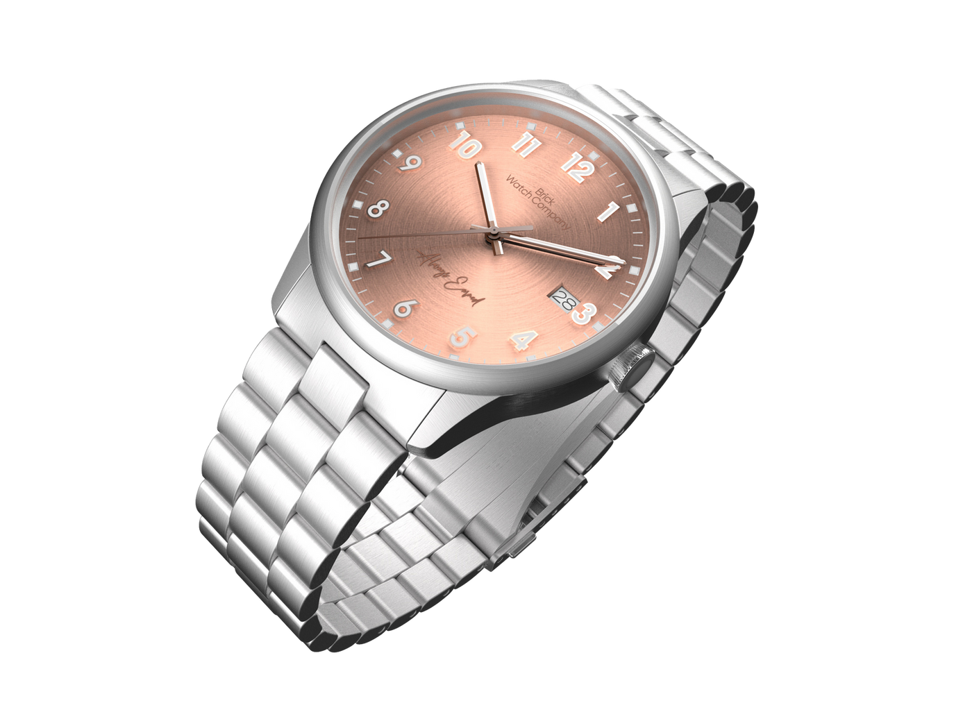 Classic - Silver Case, Rose Dial, White Lumi Numbers