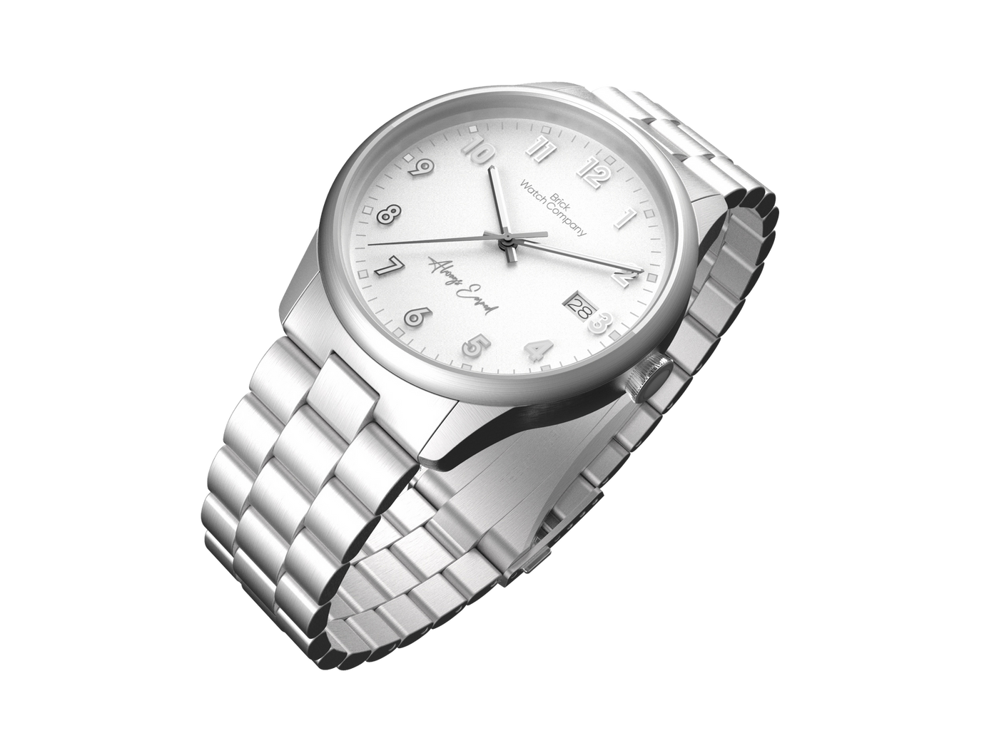 Classic - Silver Case, White Dial, White Lumi Numbers