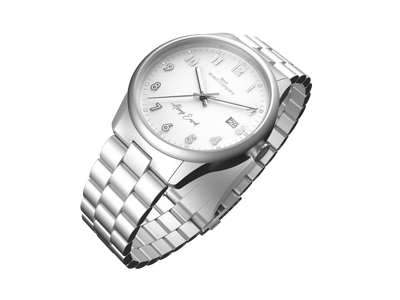 Classic - Silver Case, White Dial, White Lumi Numbers
